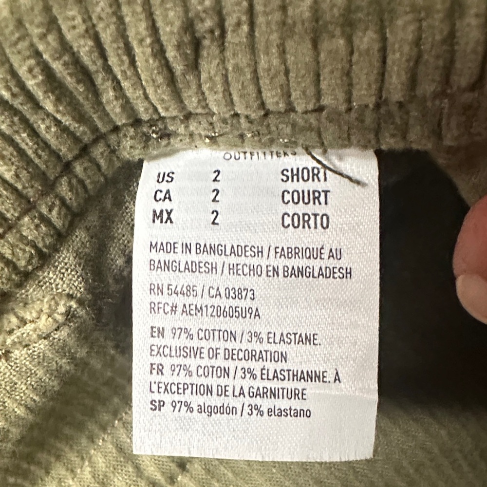 American Eagle Outfitters Green Corduroy Mini Skirt Size 2 NWOT - Picture 7 of 9